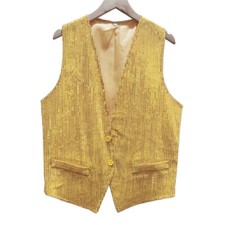 Waistcoat Gilet Shiny Sleeveless Jacket Costume Club Wear Women Men Sequins