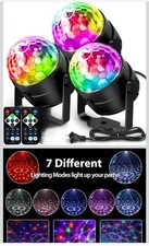 3-Pack Sound Activated Party Lights w/ 2 Remote Control Dj Lighting, Disco Ball 
