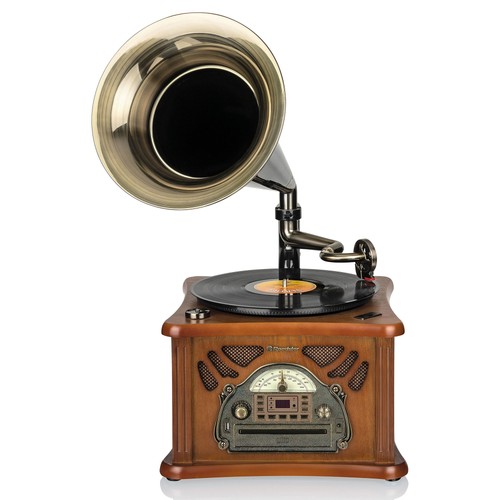 Gramophone vintage bois - en,