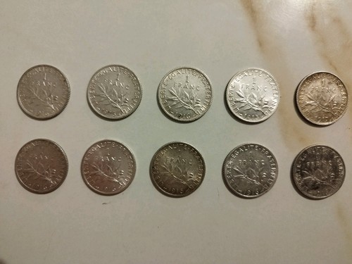 Lot pieces 1 francs - lot, de