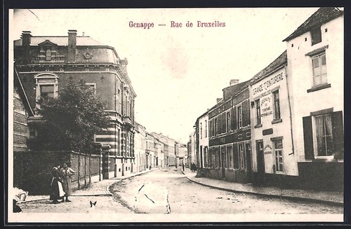Cpa genappe rue bruxelles - cpa,