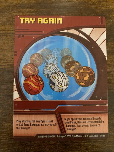 Bakugan card try again red - -,