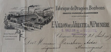 Invoice CLERMONT FERRAND 1909 Dragée candy VALLON DE LA VILLETTE jam 143
