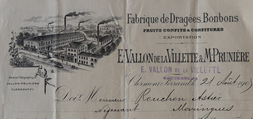 Facture clermont ferrand - clermont, 1909