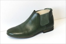 KICKERS  Bottines Boots Cuir Vert Doublées Cuir Petits Talons T 36 TTBE