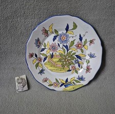Assiette en faïence Charolles peint main 408 24cm