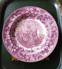 Assiette ancienne Wedgwood couleur rose du Japon