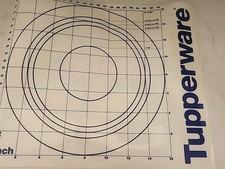 Tupperware pastry pie tart dough mat  size chart large blue white width 16"