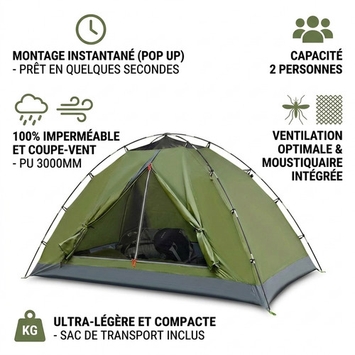 Tente camping personnes - camping, 2