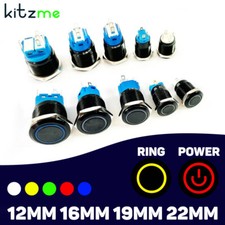 Metal Black Push Button Switch LED Momentary Latching Pc Boat Car Light Switch