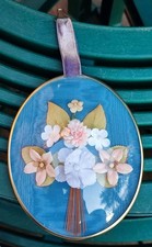 ANCIEN CADRE OVALE FLEURS EN