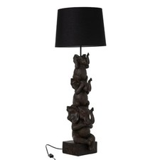 Lampe à Poser Déco "3 Éléphants" 100cm Marron