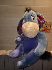 Peluche Doudou Bourriquet Bleu Violet Nicotoy Disney 29 Cm Assis TBE Etiquette