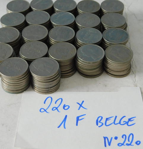 Lot 220 pieces monnaie un - 220, 1