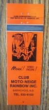 SNOWMOBILE CLUB MATCHBOOK: CLUB MOTONEIGE RAINBOW (BARACHOIS, NEW BRUNSWICK) E21