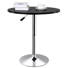 Table de Bar Ronde Table Haute Cuisine Mange-debout avec Plateau en Bois MDF