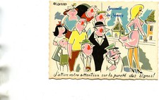 Souvenir Card of SANARY SUR MER Illustrated Naughty Humor Purity of the Lines!