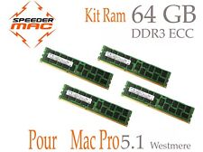  Mémoire 64 GB (4x 16GB) DDR3 ECC 1333MHz pour Appl Mac Pro 5,1 et 4.1 Upgradés