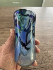 Ancien vase en verre signé de maitre verrier