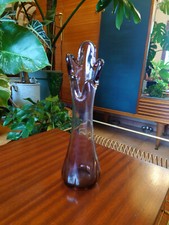 1960s 5 Finger Pink Smoked Glass Soliflower