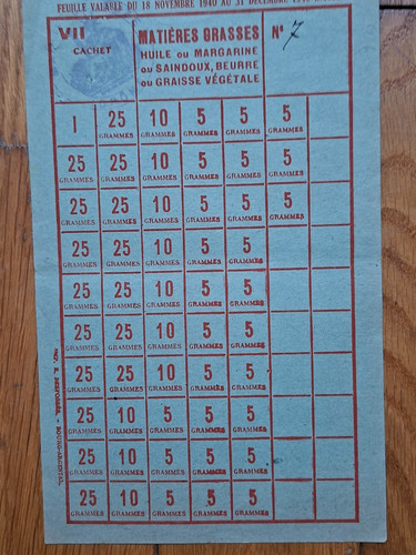 Rationnement feuille de - feuille,