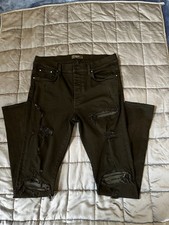 Amiri MX1 Black Denim with Black Leather Patches. Size 36. Used Excellent Cond