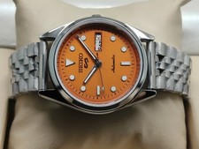 Seiko 5 Automatic Vintage Men’s Watch –Rare Orange Dial, Day/Date Display