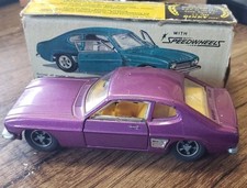 Vintage Dinky Toys #165 Ford Capri In Box Puple W/ Yellow Interior