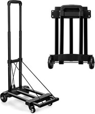 KEDSUM Folding Hand Truck with 4 Wheels, Lightweight Dolly Cart with Wheels Fold