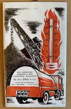 Ets Baux Mazamet Plastic Cardboard Thermometer, Tarn, Tanker Truck, Coal
