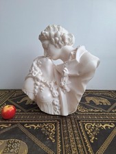 Grand marbre de Carrare d’après J-A Houdon, buste ancien « le baiser donné »