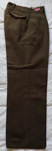 Pantalon laine kaki militaire - laine,