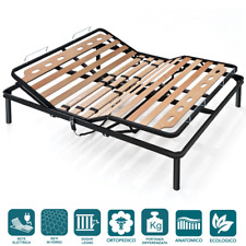 Sommier électrique avec Cadre Métallique et Lattes en Bois de Hêtre 120x190 cm