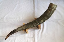 Grande corne à boire, gravure motifs celtique et viking traditionnels