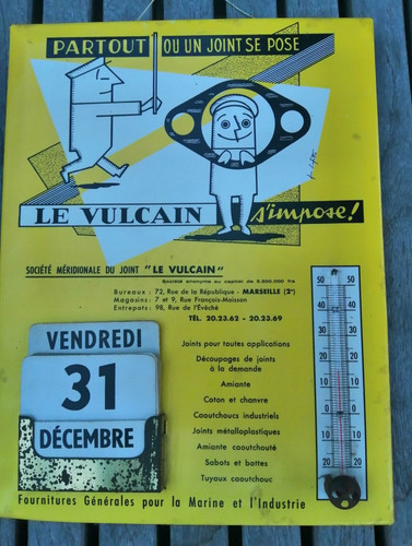 Ancien thermomètre calendrier - ancien,
