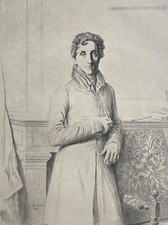 Ingres Portrait of Count Louis-Matthieu Molé Engraver F Fritel dry tip 1910