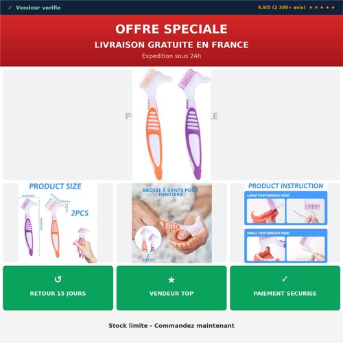 Brosse dents pour dentier - brosse, à