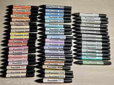 Letraset Permanent Twin Tip ProMarker Lot Of  54 Unique Colors Art Markers 