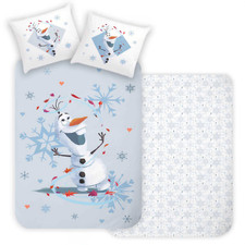 Disney La Reine Des Neiges Ensemble De Literie Olaf Anna Elsa 135x200cm 80x80cm