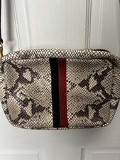 Clare V. Crossbody Purse Midi Sac Miro Stripe Bag in Snake