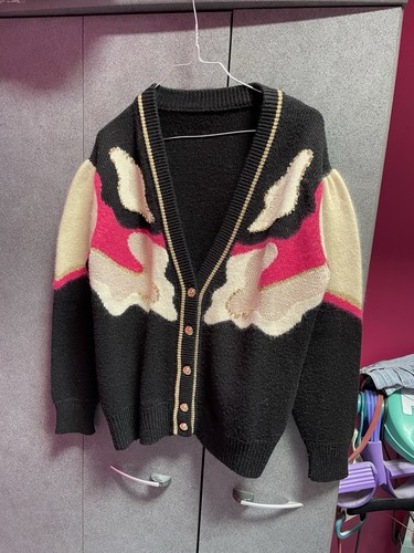 Cardigan vintage angora rose