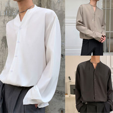 Hommes Sexy Chemisier Ample Décontracté Danse Fête Manches Longues Rétro