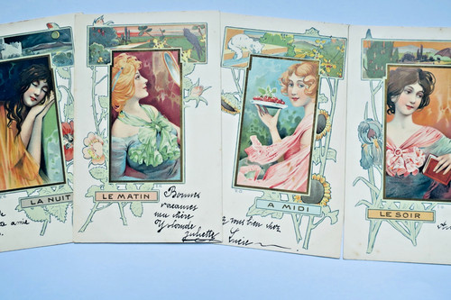 Art nouveau jeune femme - nouveau,