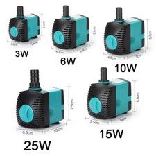 Aquarium Submersible Water Pump Powerhead Hydroponic Fountain Pond 3/6/10/15/25W