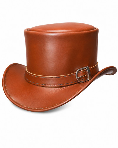 Chapeau haut forme cuir - haut, de