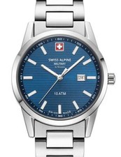 Swiss Alpine Military 7767.1135 Montre Femme Argos argent bleu 34mm 10ATM