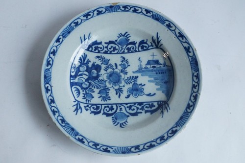 Assiette faïence delft xviiie - assiette,