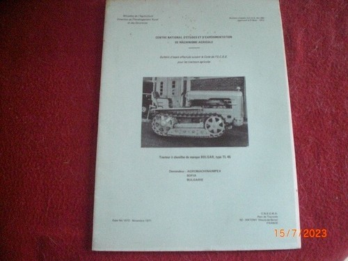 Bulletin essais ocde tracteur - bulletin,