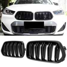 CALANDRE POUR LA BMW X2 F39 SPORT DOUBLE BAR GRILL NOIR BRILLANT