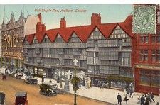 L138 Great Britain 1921 London Old Staple Inn Holborn Roneo Cars postcard